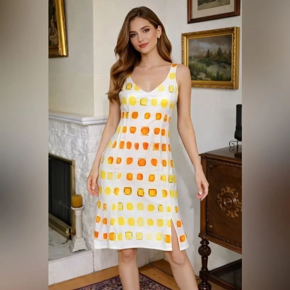 Akris Punto Sleeveless Cotton Print Dress